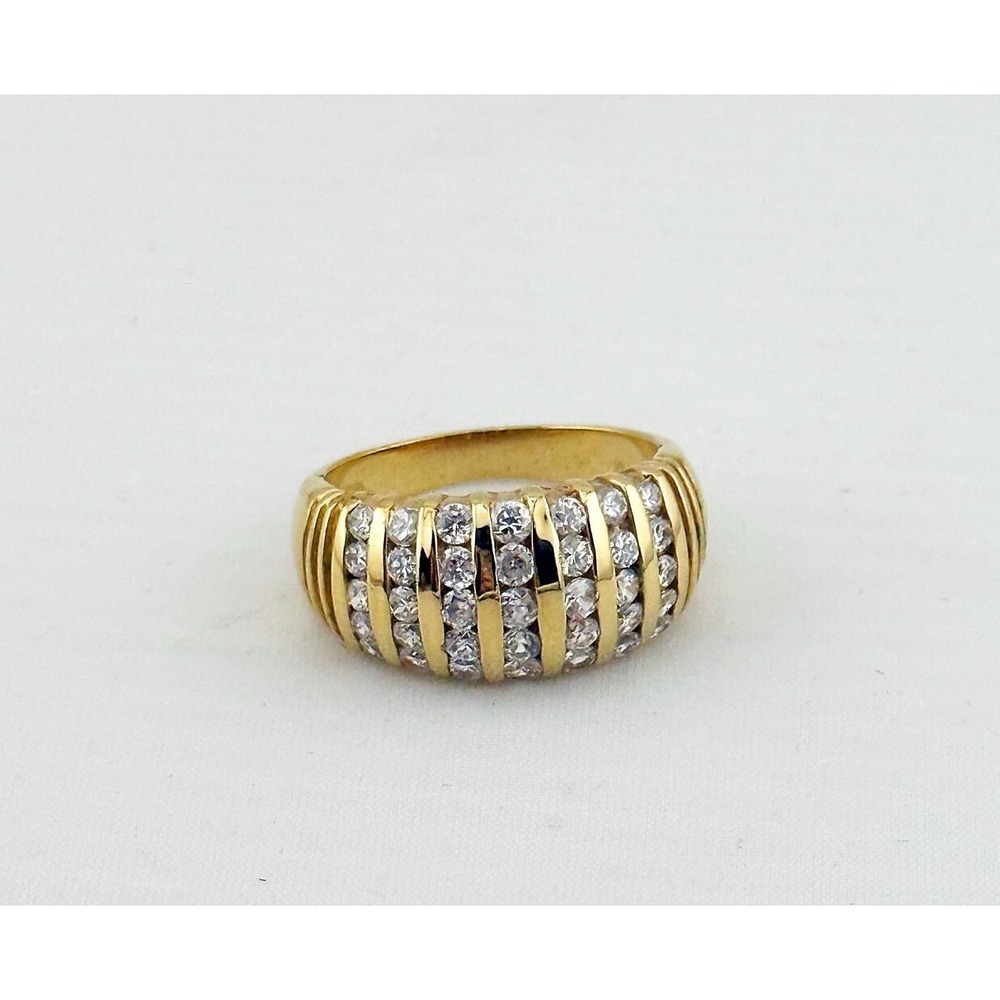 Premier Design dedication ring Goldtone ring with CZ in size 8